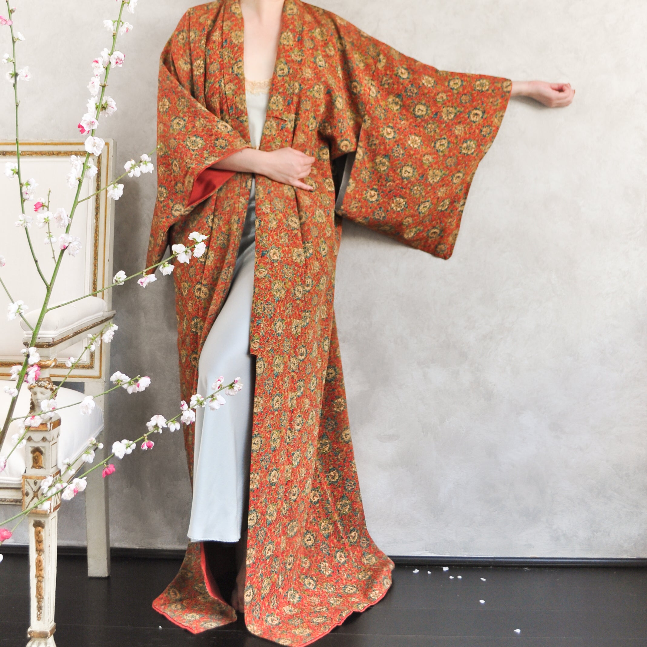 Dream flower Chirimen Vintage Kimono