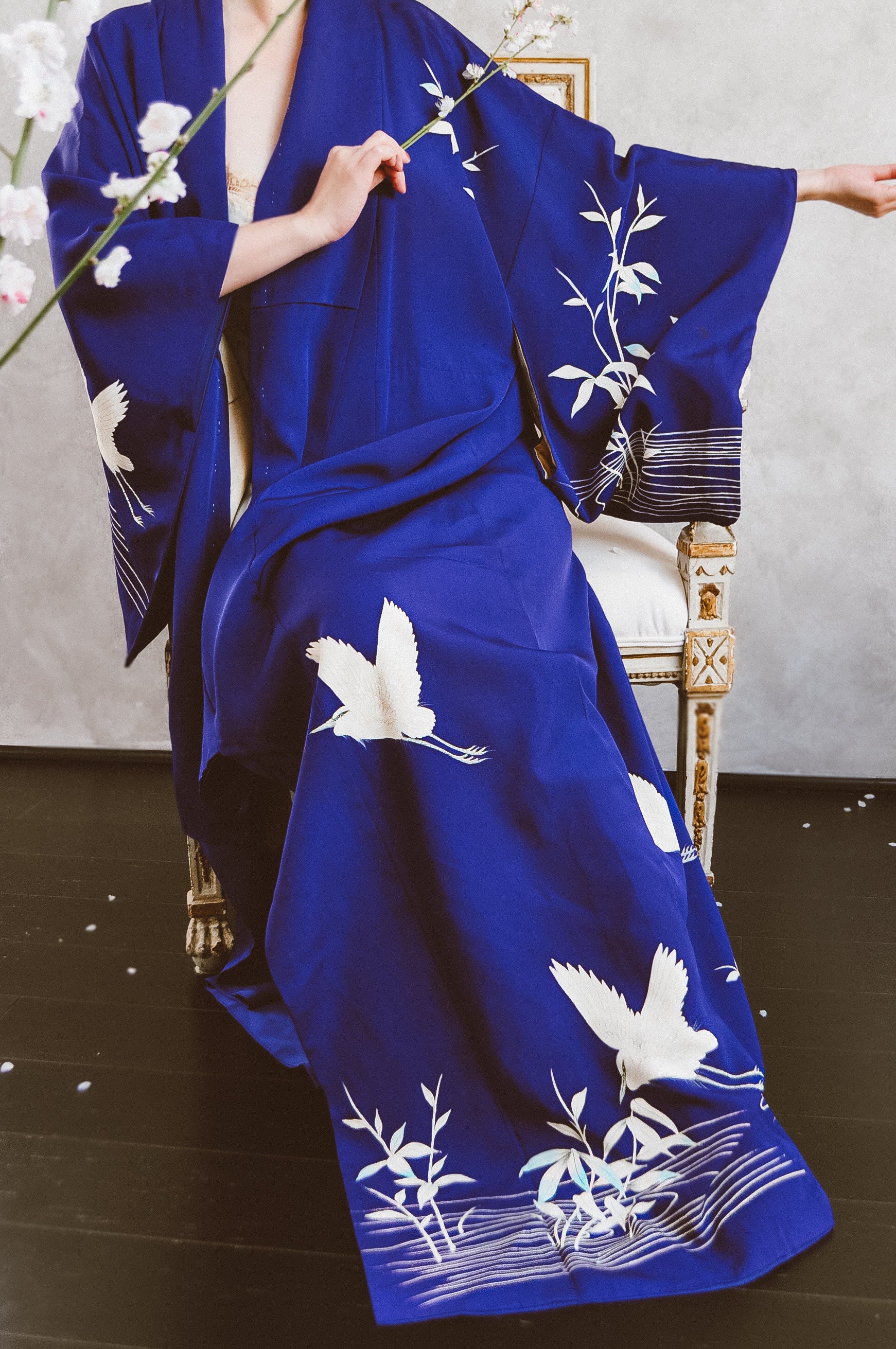 Dance of White Heron Vintage Kimono