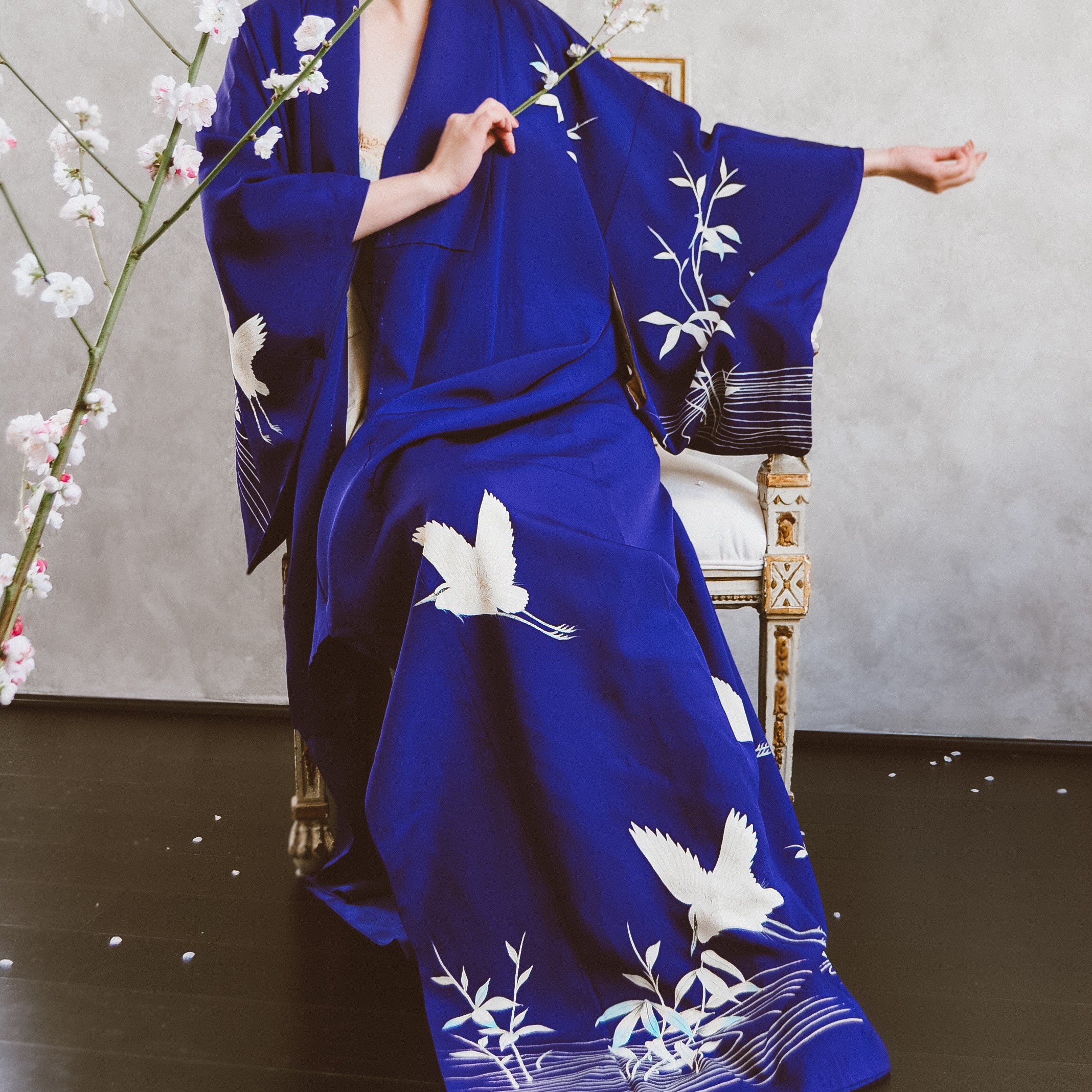 Dance of White Heron Vintage Kimono