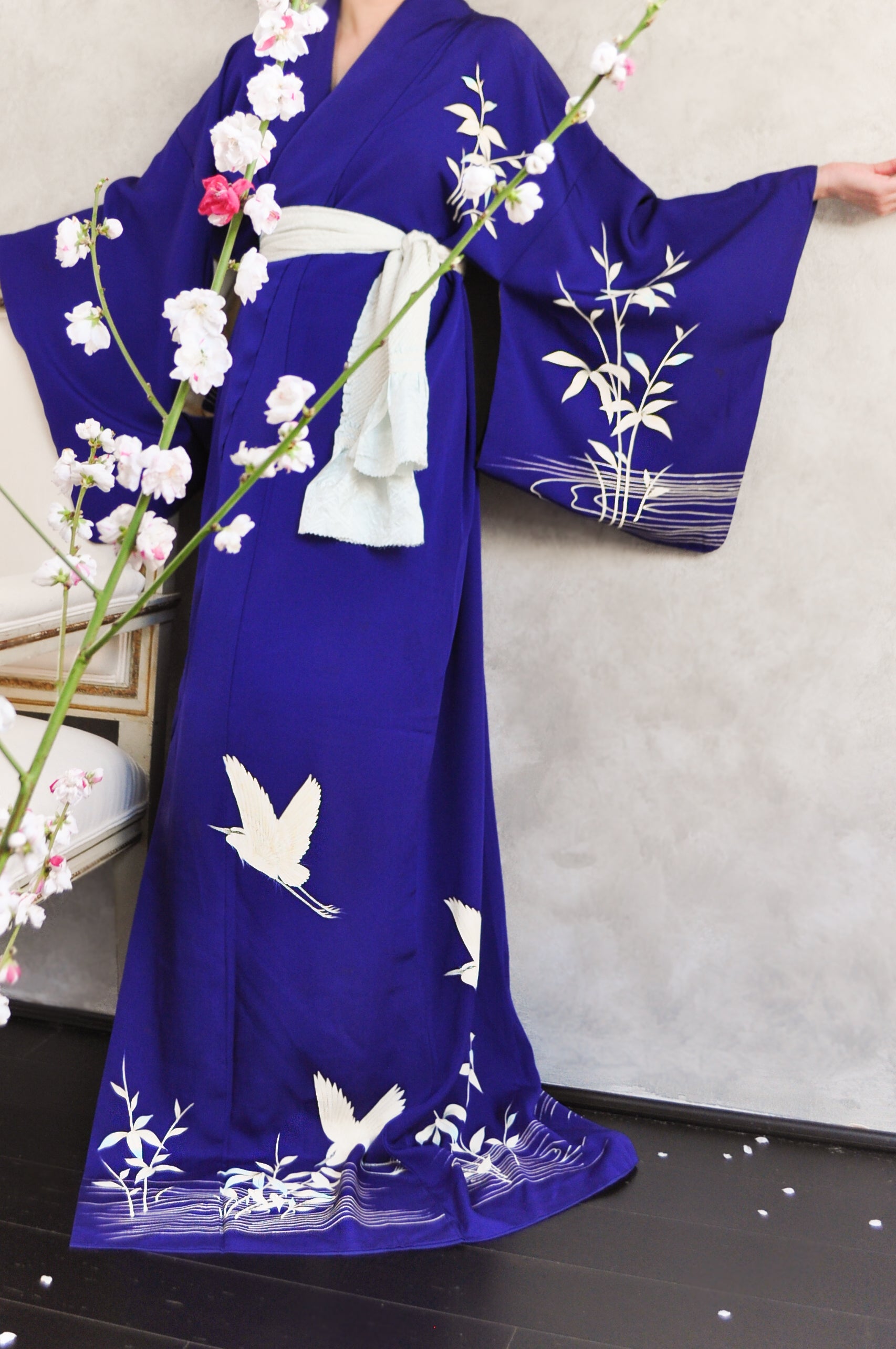 Dance of White Heron Vintage Kimono