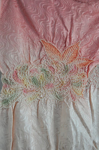 Chrysanthemum Pattern Shibori Ombre Silk Obiage Belt