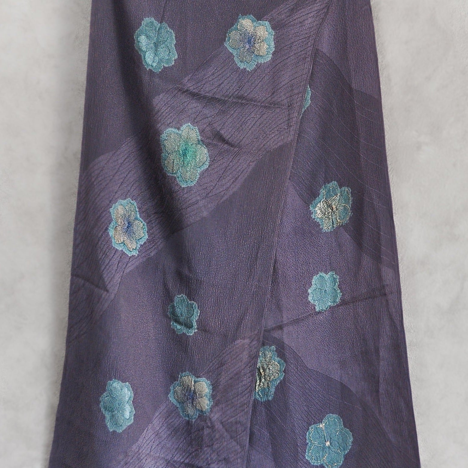 Cherry Blossom Jacquard Silk Vintage Obiage Belt
