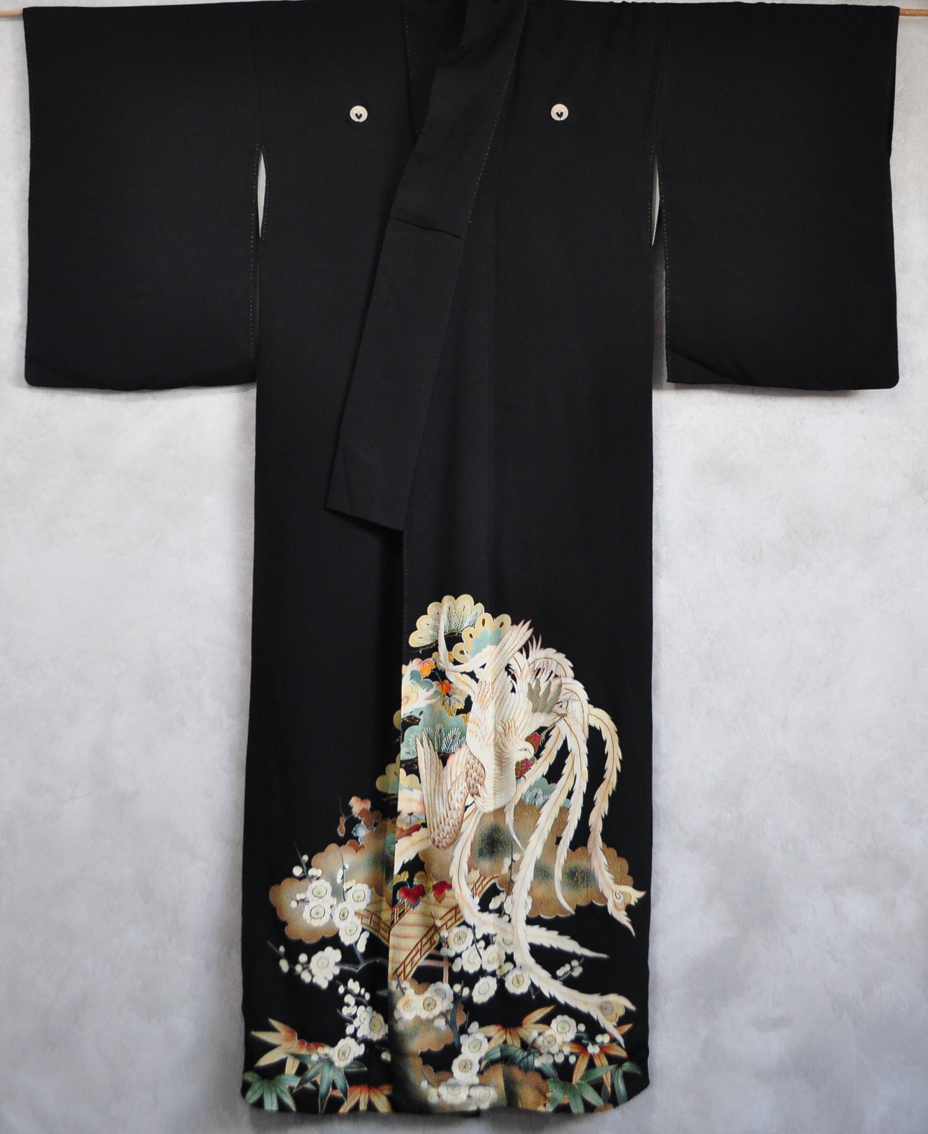 Fuji Kamon Phoenix Rising Antique Tomesode Kimono