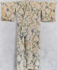 Sakura Fubuki Silk Chirimen Vintage Kimono