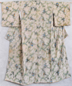 Sakura Fubuki Silk Chirimen Vintage Kimono