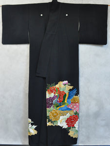 All the Glory Peacock and Peony Embroidery Vintage Kimono