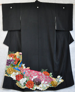 All the Glory Peacock and Peony Embroidery Vintage Kimono