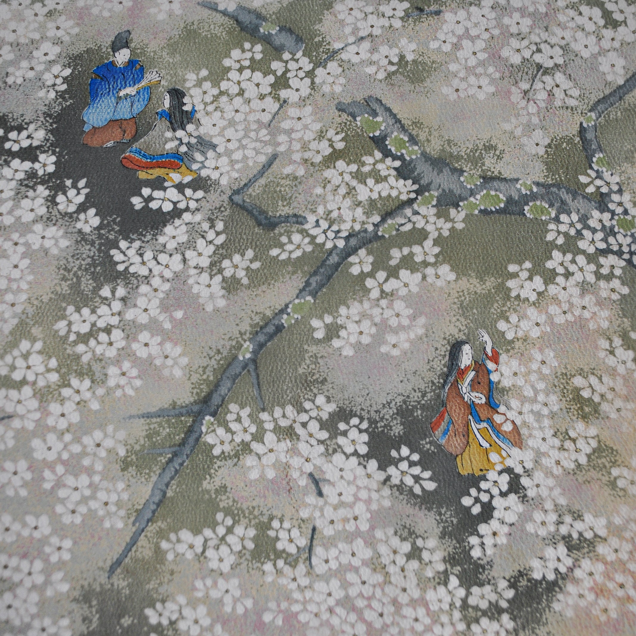 Sakura Fubuki Silk Chirimen Vintage Kimono