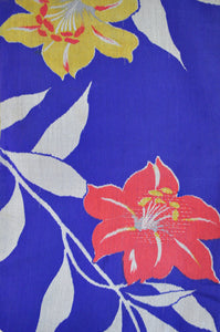 Blooming Lily Taisho Style Silk Antique Kimono