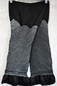 Kuro chrysanthemum Pattern Shibori Damask Silk Vintage Obiage Belt