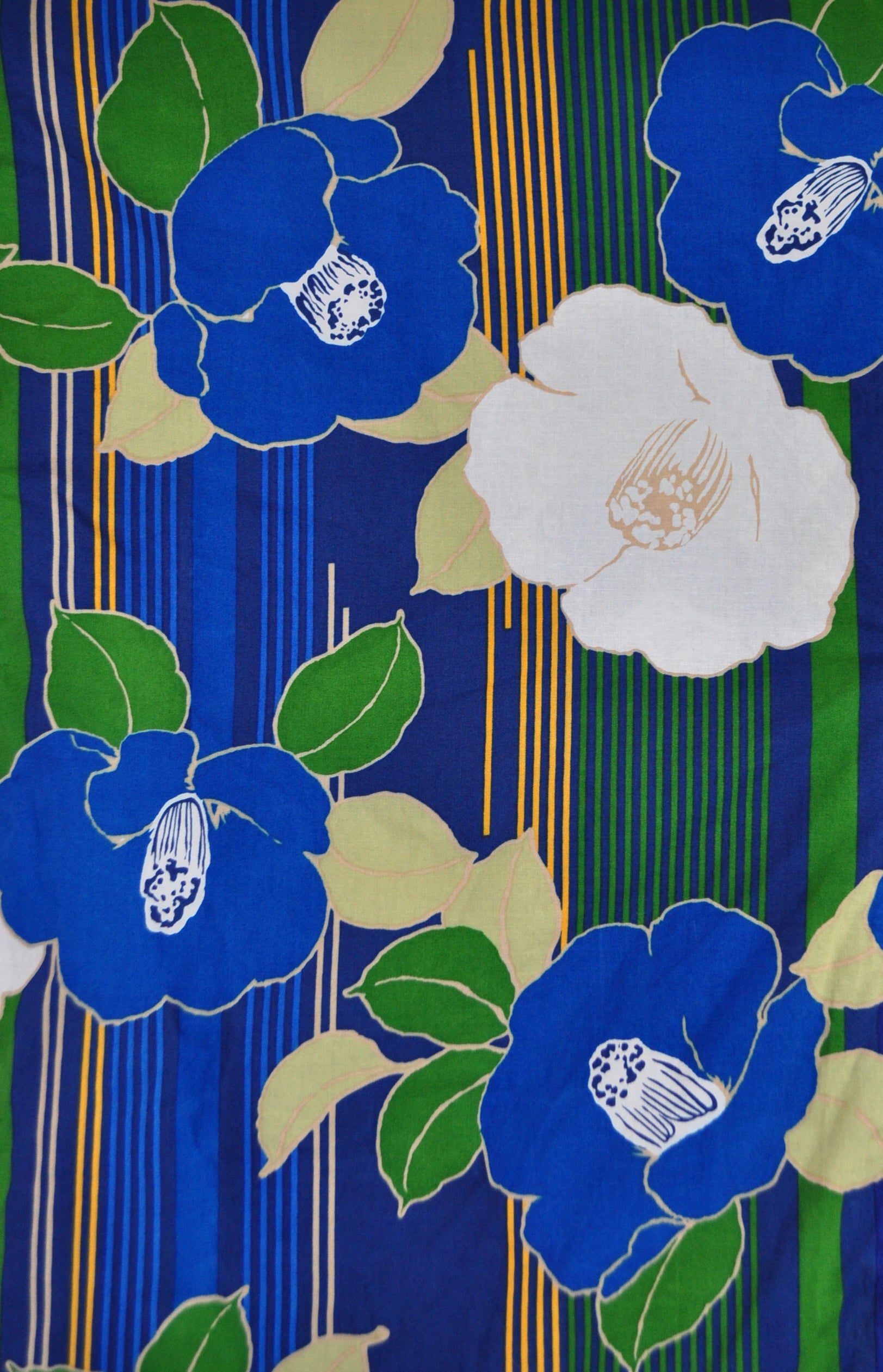 Camellia Print Cotton Yukata Kimono XL Tall Fit