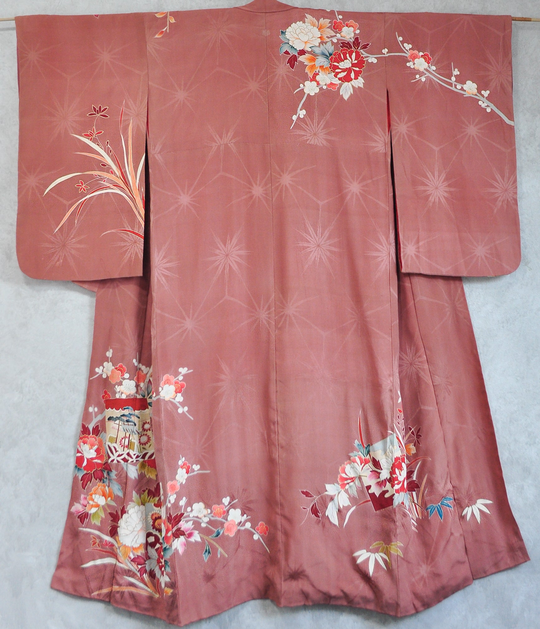 Blushing Moon Antique Rinzu Silk Kimono