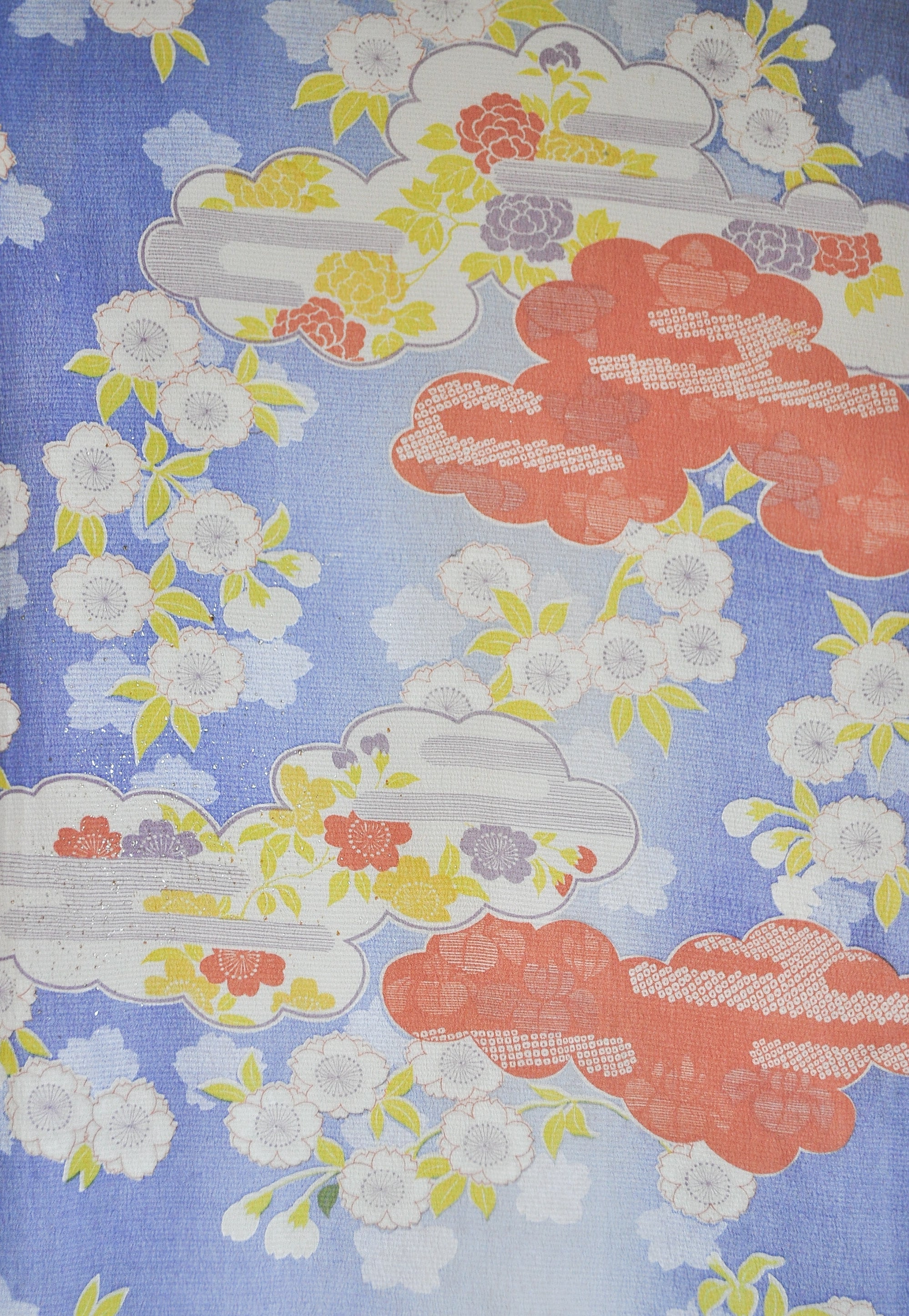 Cherry Blossom and Blue Sky Antique Kimono