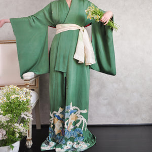 Ageha Kamon Phoenix Rising Antique Kimono