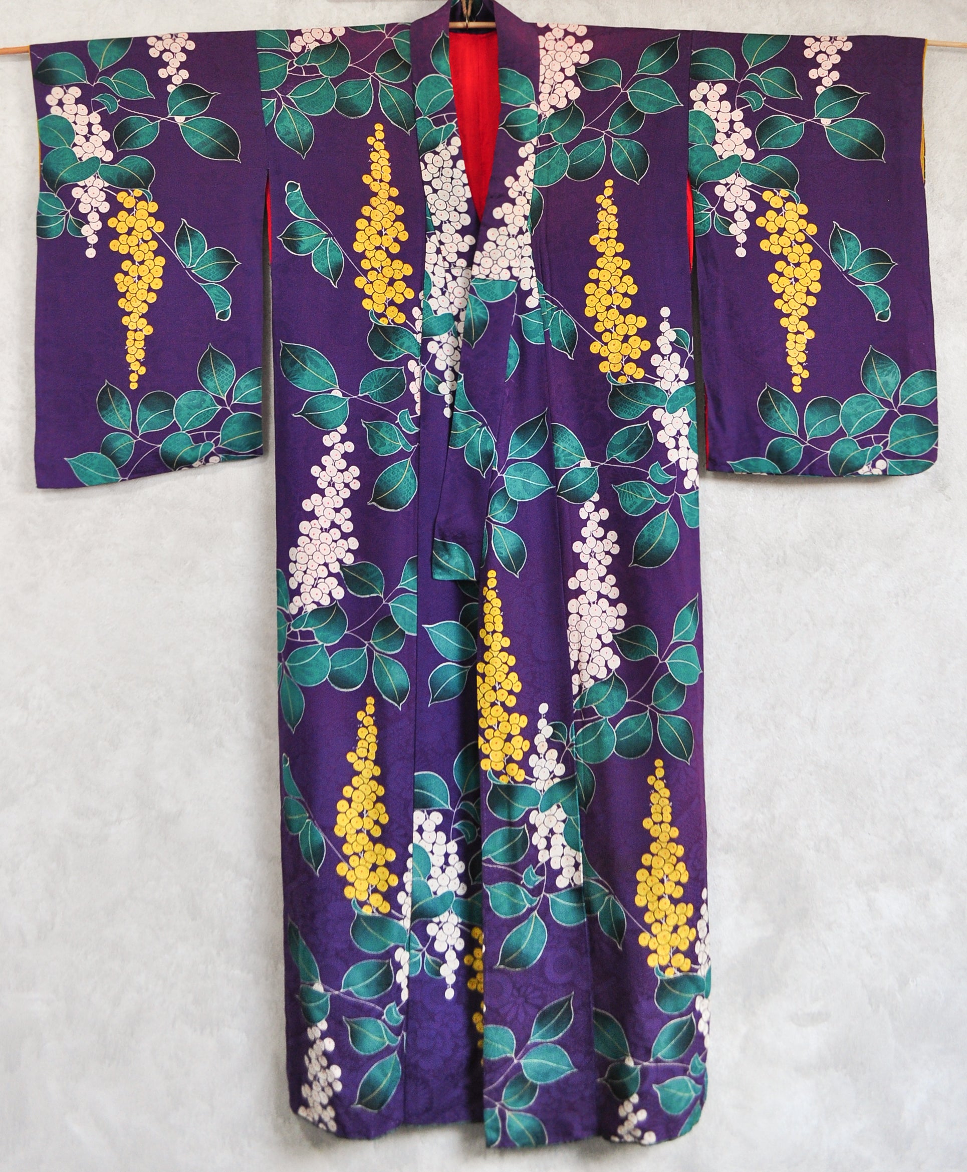 Love Vine Jacquard Silk Antique Kimono