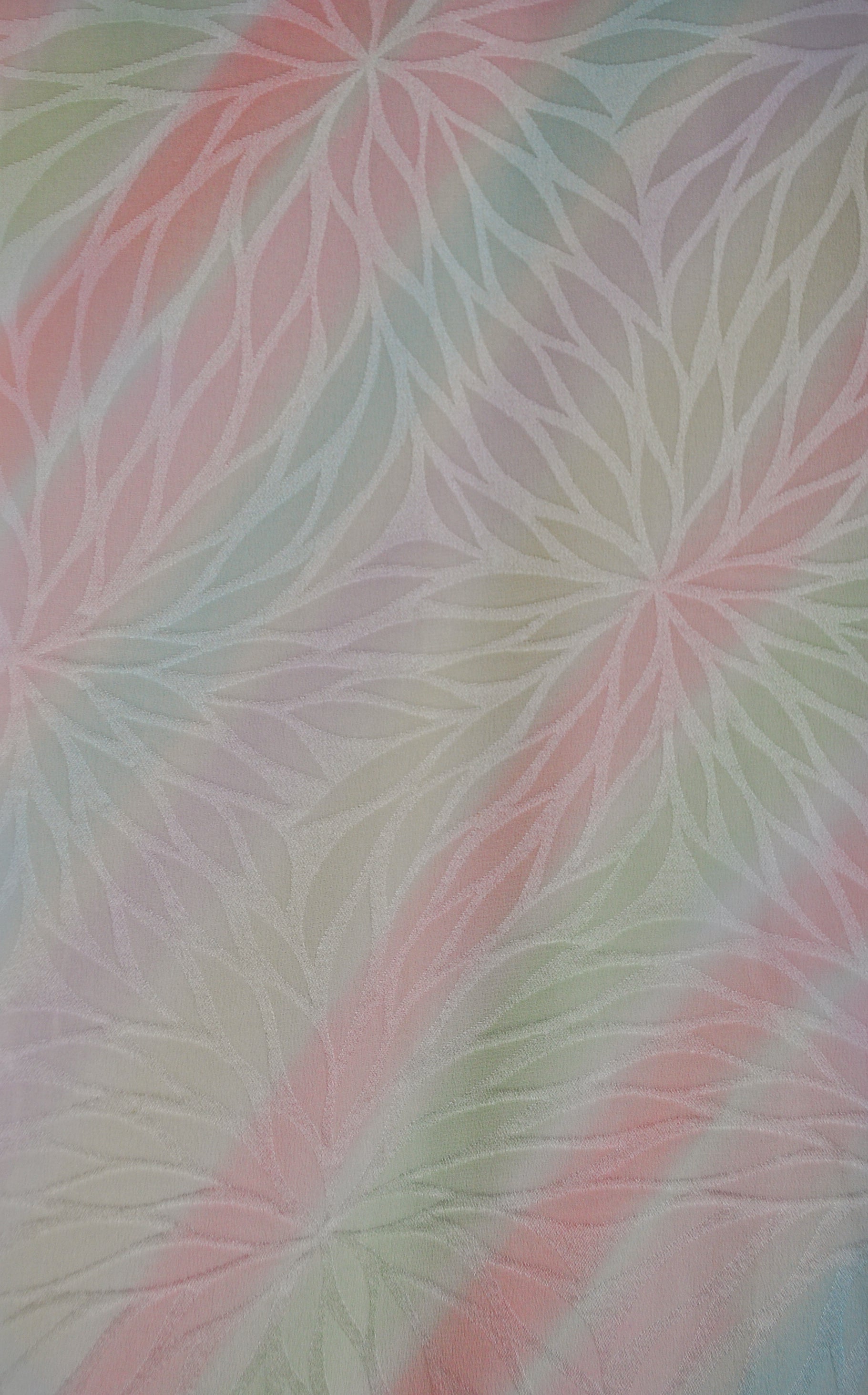 Rainbow Haze Chrysanthemum pattern Rinzu Silk Vintage Juban Kimono