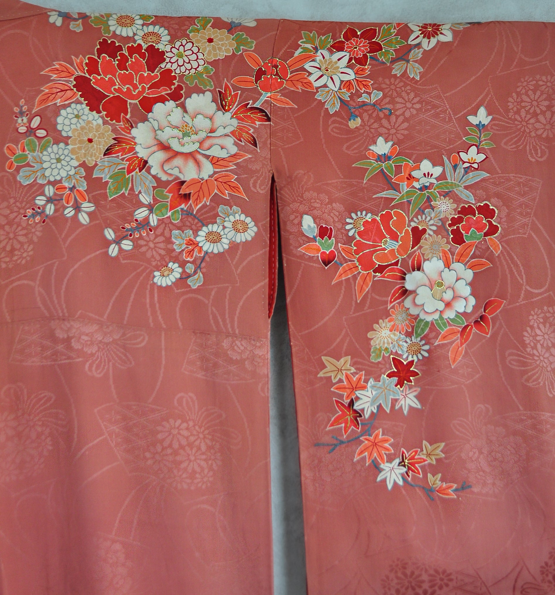 Fairy Island Antique Rinzu Silk Kimono