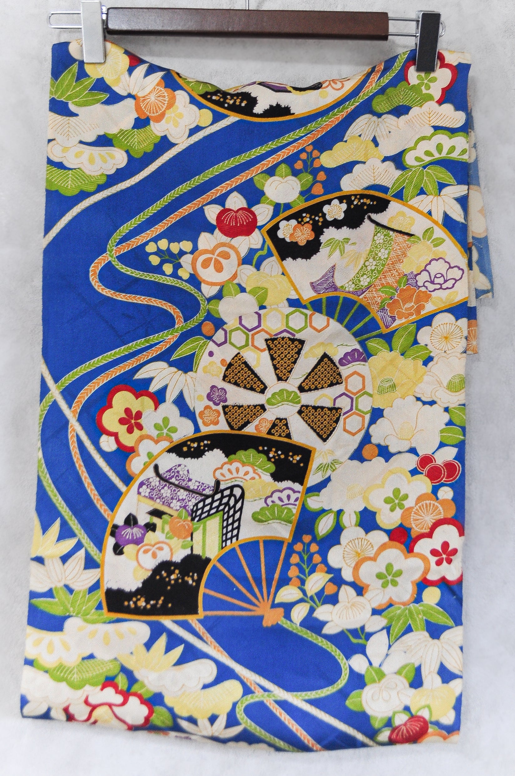 Jardin Bleu Vintage Kimono Silk Multipurpose Fabric/Belt
