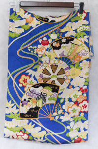 Jardin Bleu Vintage Kimono Silk Multipurpose Fabric/Belt