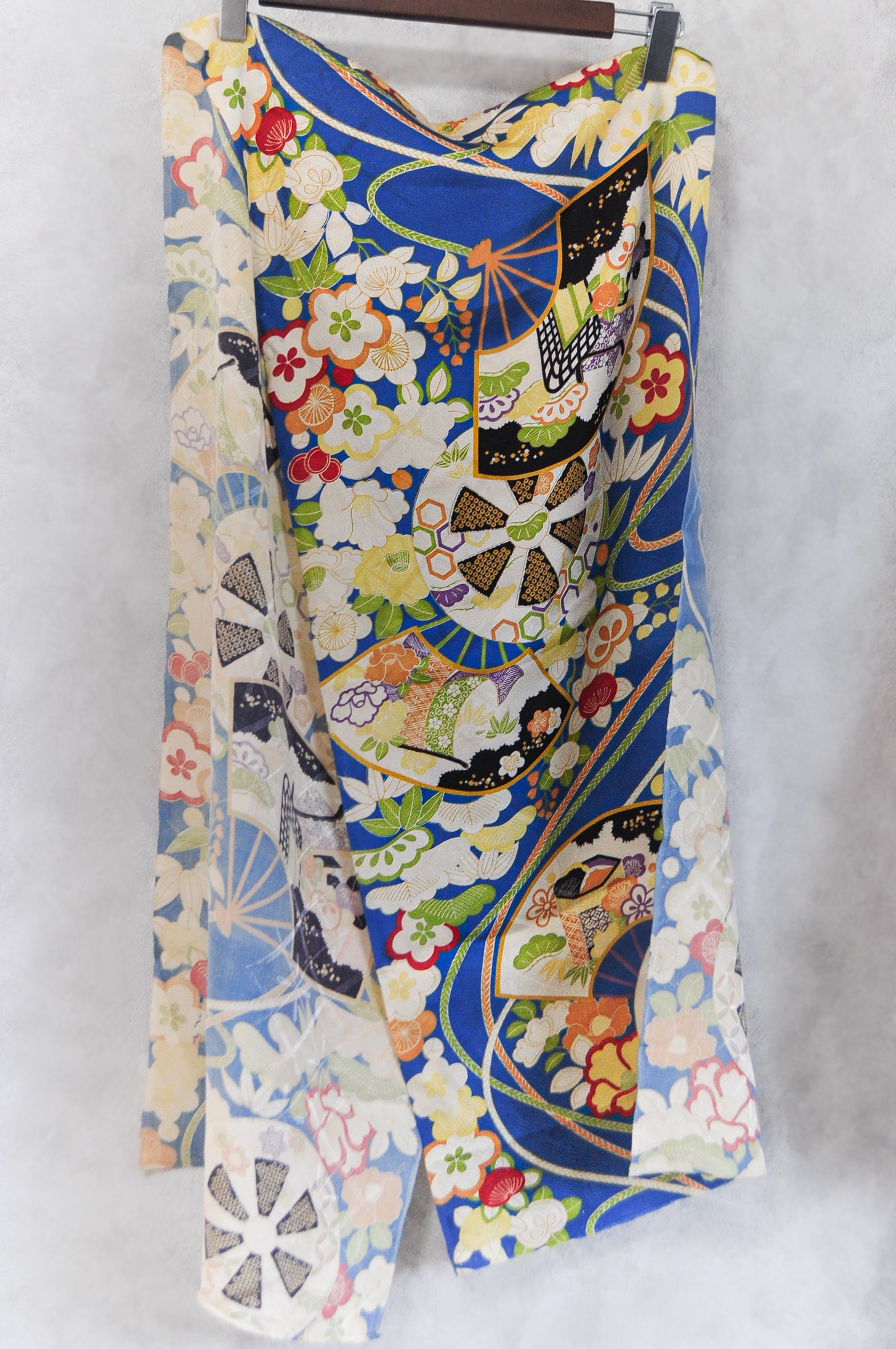 Jardin Bleu Vintage Kimono Silk Multipurpose Fabric/Belt