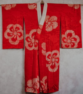 Super Bloom Cherry Blossom Shibori Antique Rinza Silk Juban Kimono