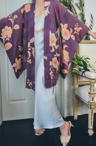 Camellia Breeze Antique Silk Jacquard Haori Kimono