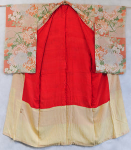 Full Bloom Antique Silk Vintage Juban Kimono