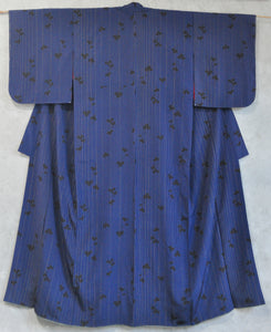 Golden rain Midnight blues Lurex Stripe Vintage Kimono