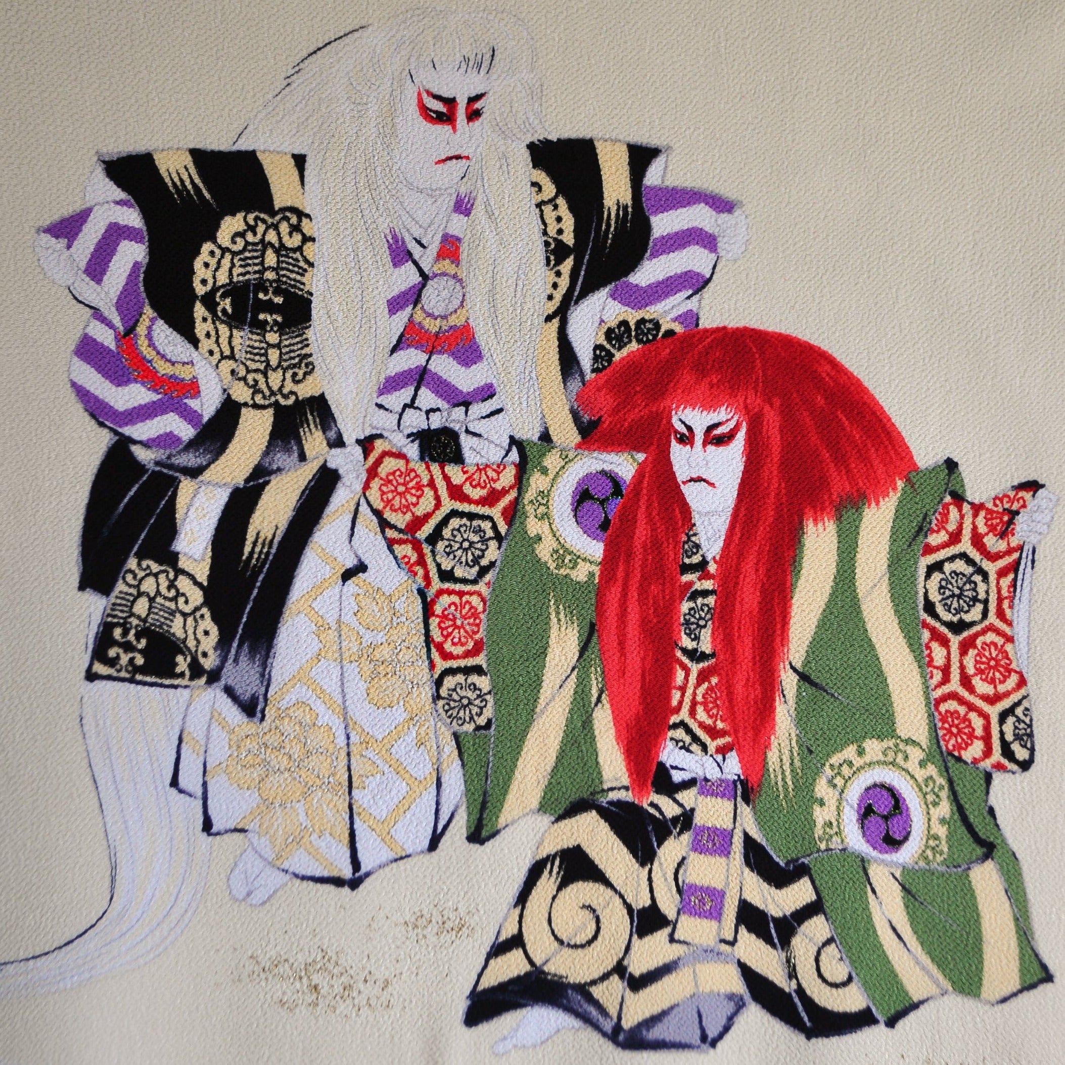 Renjishi Kabuki Dance Vintage Furoshiki Wrapping Cloth