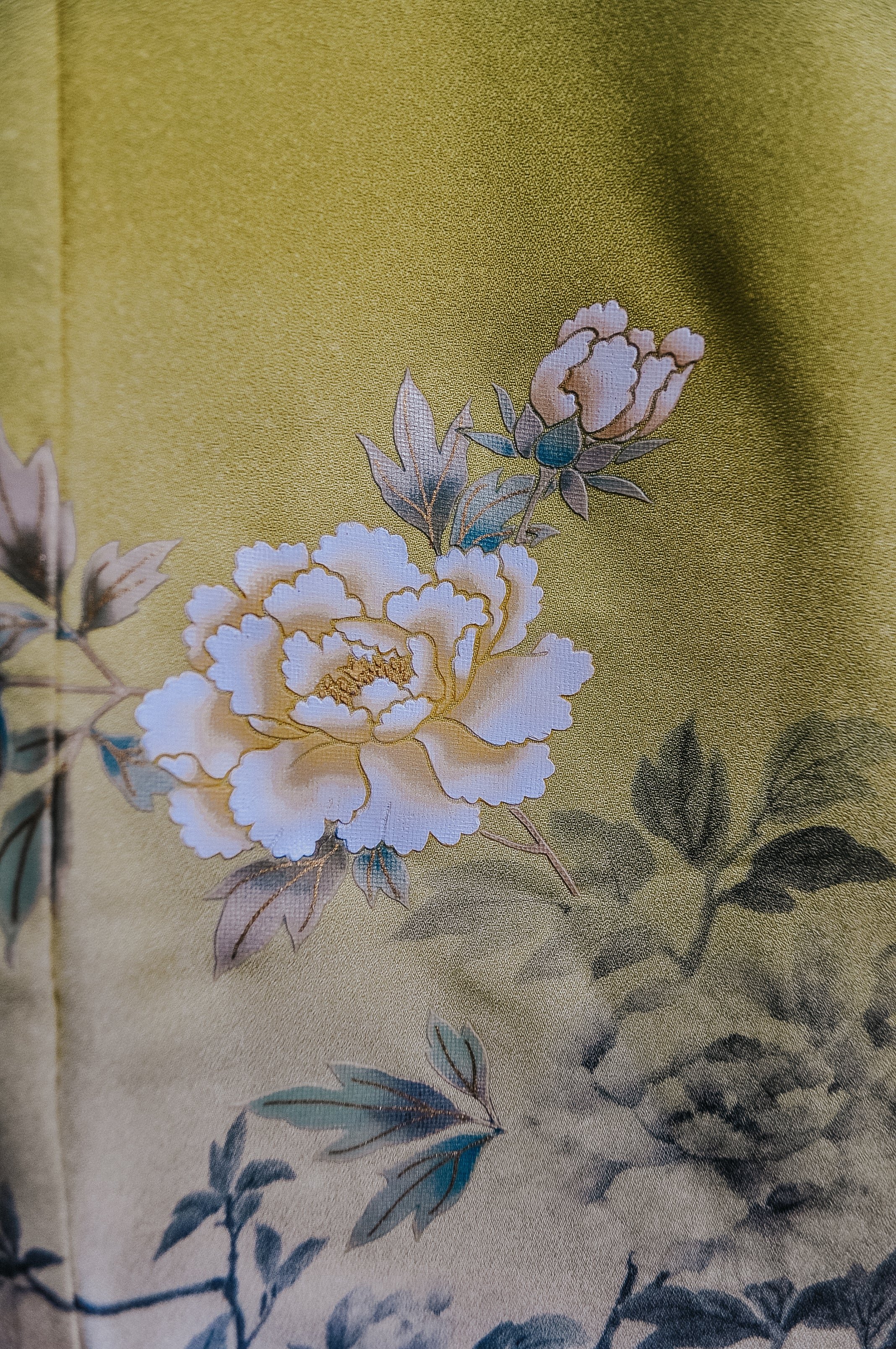 She who travels for Hand paint Silk Kimono Robe