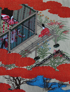 Tale of Genji Theme Vintage Furoshiki Wrapping Cloth
