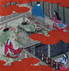 Tale of Genji Theme Vintage Furoshiki Wrapping Cloth