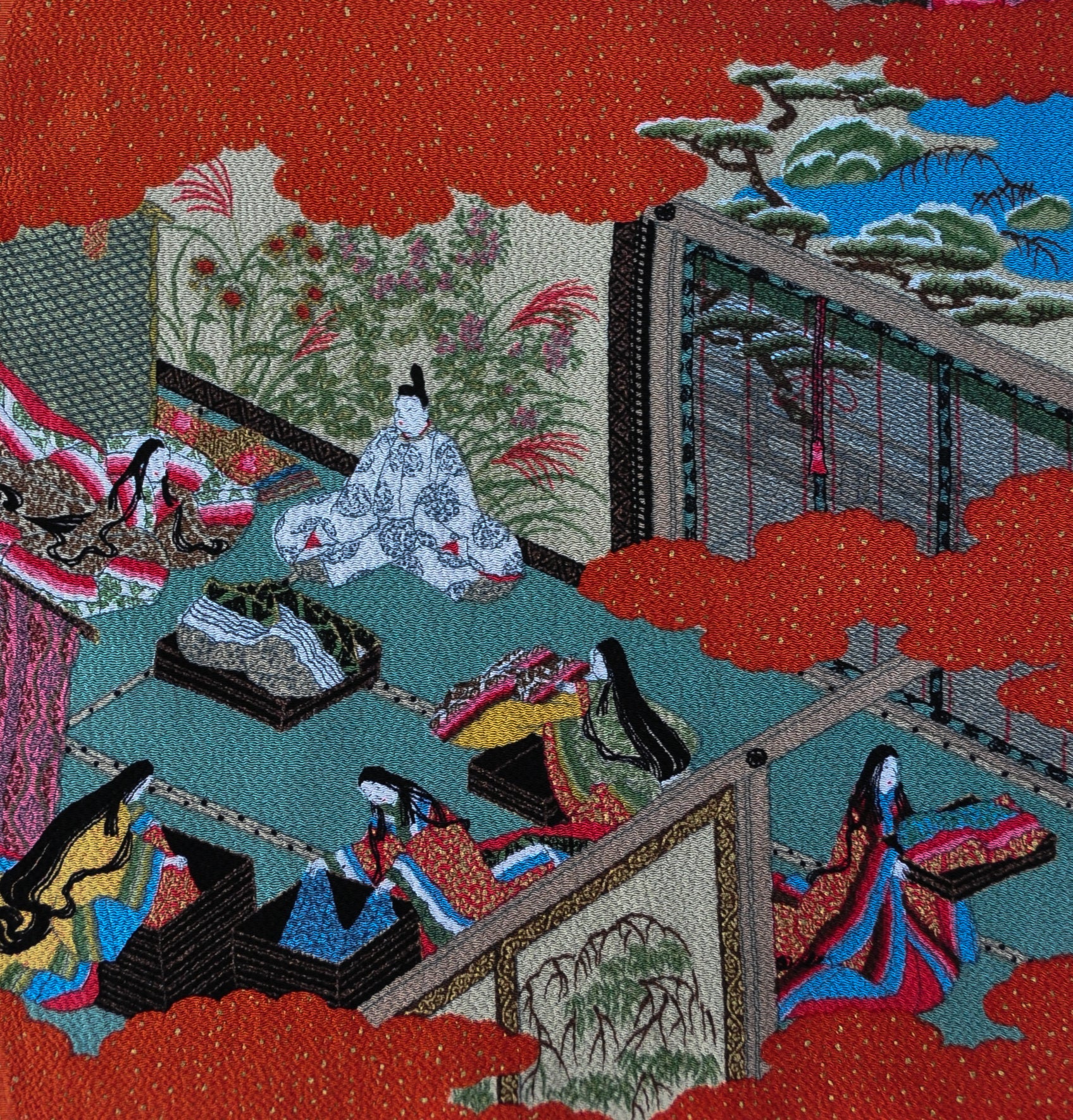 Tale of Genji Theme Vintage Furoshiki Wrapping Cloth