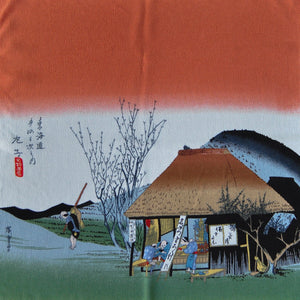 Hiroshige Tokaido Famous Teahouse Theme Furoshiki Wrapping cloth