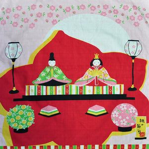 Hina Matsuri Girl's Festival Theme Vintage Furoshiki Wrapping Cloth