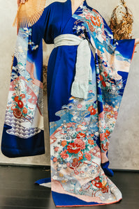 Moon Catcher Silk Vintage Furisode Kimono Robe