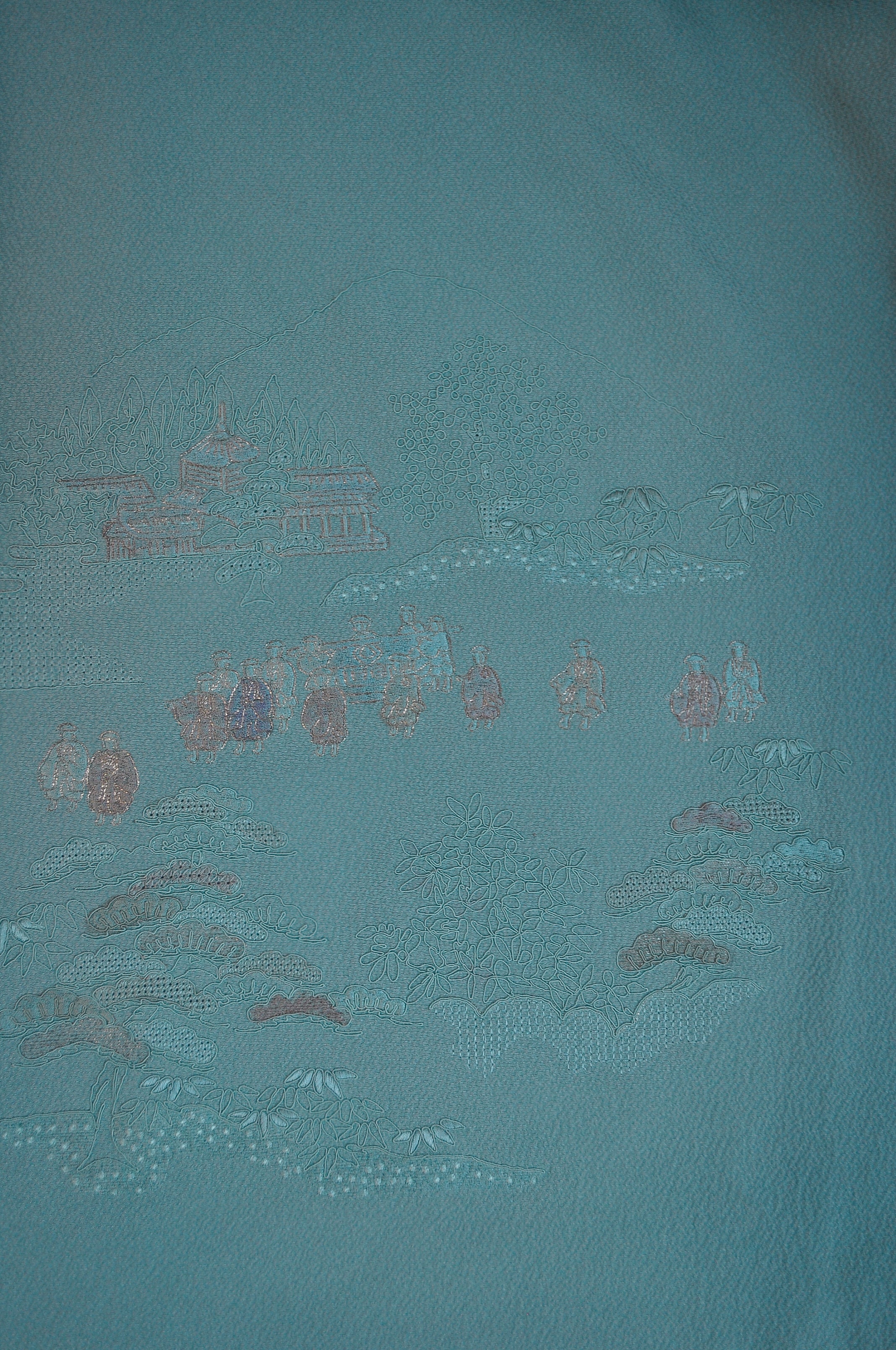 Royal Parade Celadon 80s Vintage Embroidery Kimono