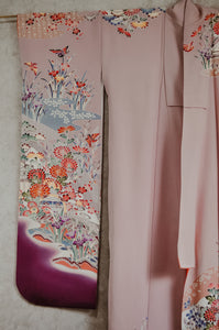 Sugartown Sunrise Vintage Yuzen Furisode Kimono Robe