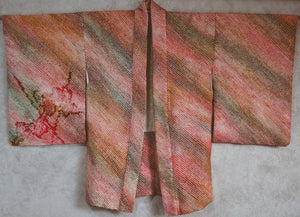 Rosy Cloud Vintage Shibori Kimono Jacket