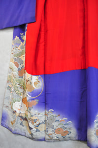 Kikyo Haze Antique Silk Vintage Kimono Kikyo Kamon