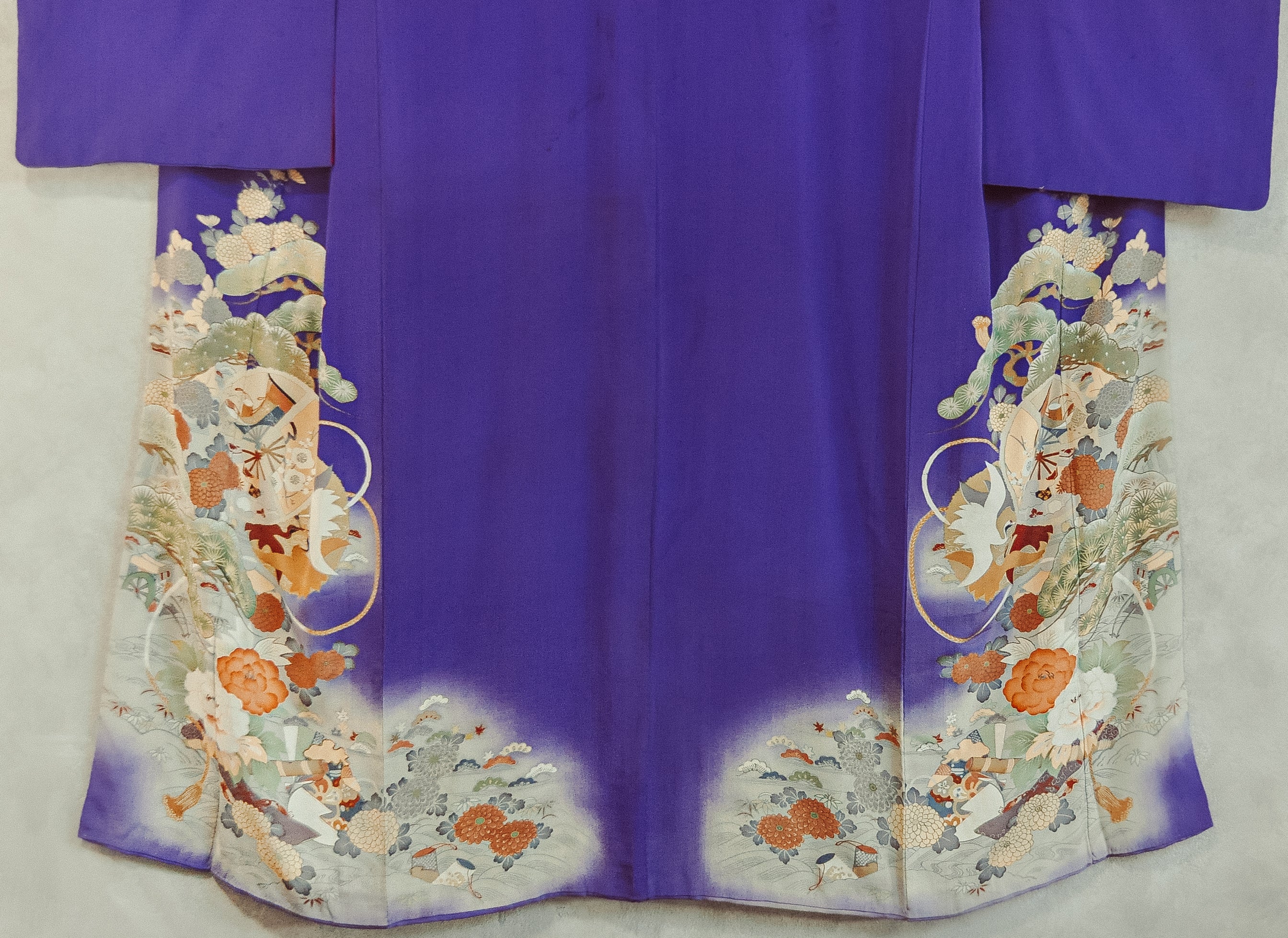 Kikyo Haze Antique Silk Vintage Kimono Kikyo Kamon