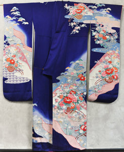Moon Catcher Silk Vintage Furisode Kimono Robe