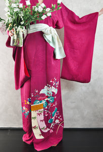 Azalea 40s Semi Antique Textured Silk Kimono Robe
