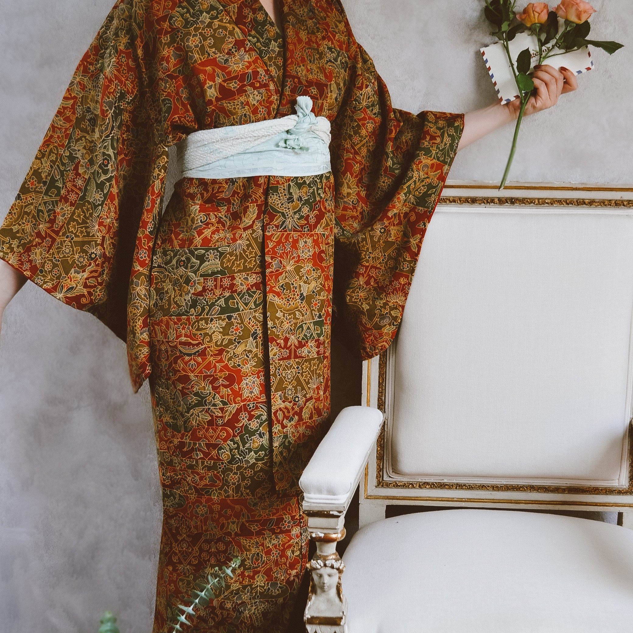 Dove of Love 80s Vintage Kimono