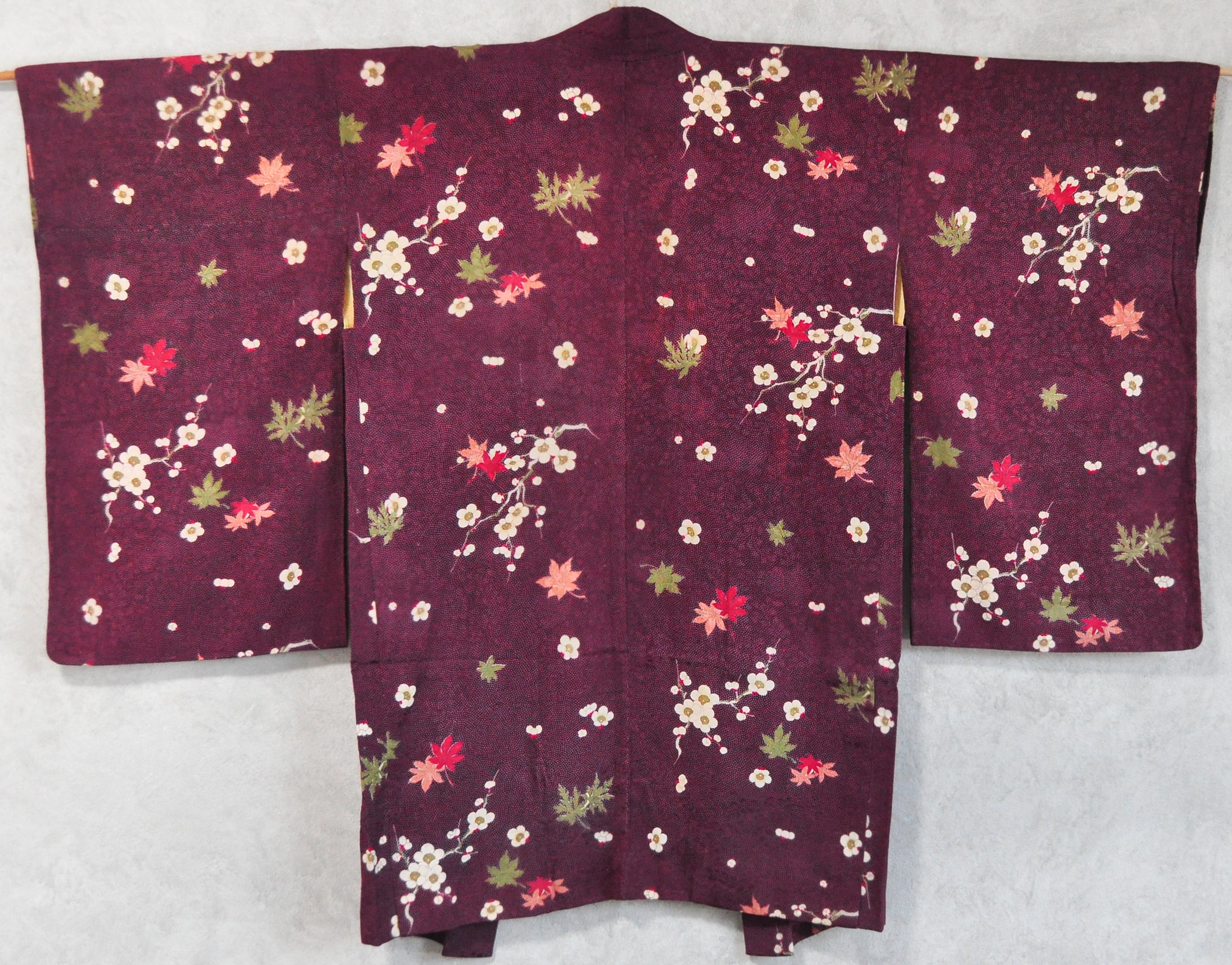 Tale of Genji Antique Jacquard Silk Vintage Haori Kimono