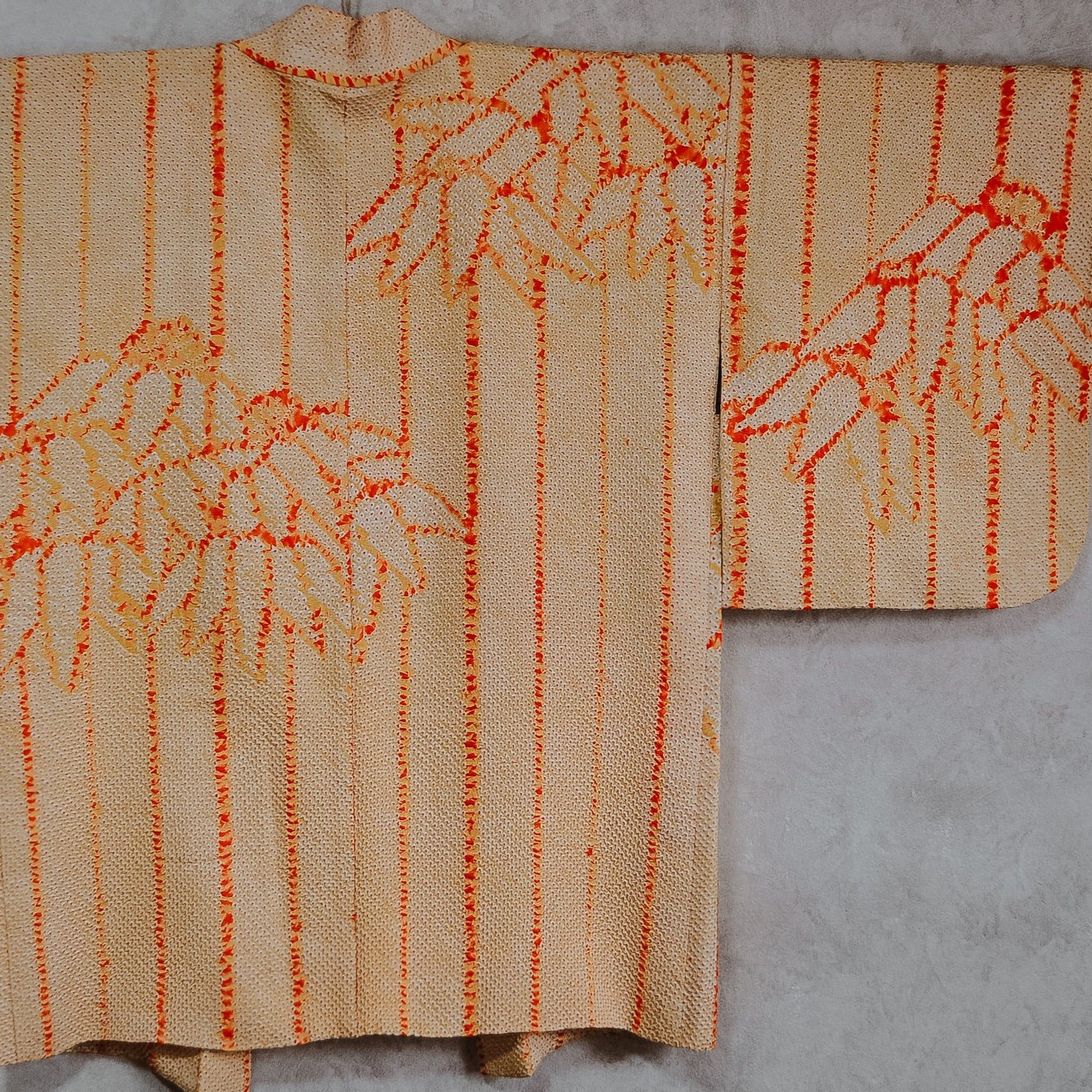 Lullaby at Sunrise Bamboo Pattern Full Shibori Vintage Kimono Haori Jacket