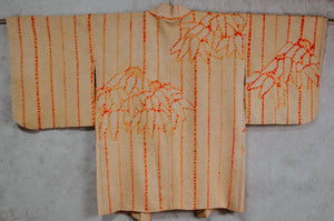 Lullaby at Sunrise Bamboo Pattern Full Shibori Vintage Kimono Haori Jacket