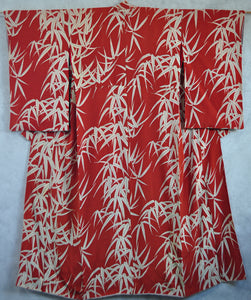Jardin Rouge Silk 40s Semi Antique Kimono Robe