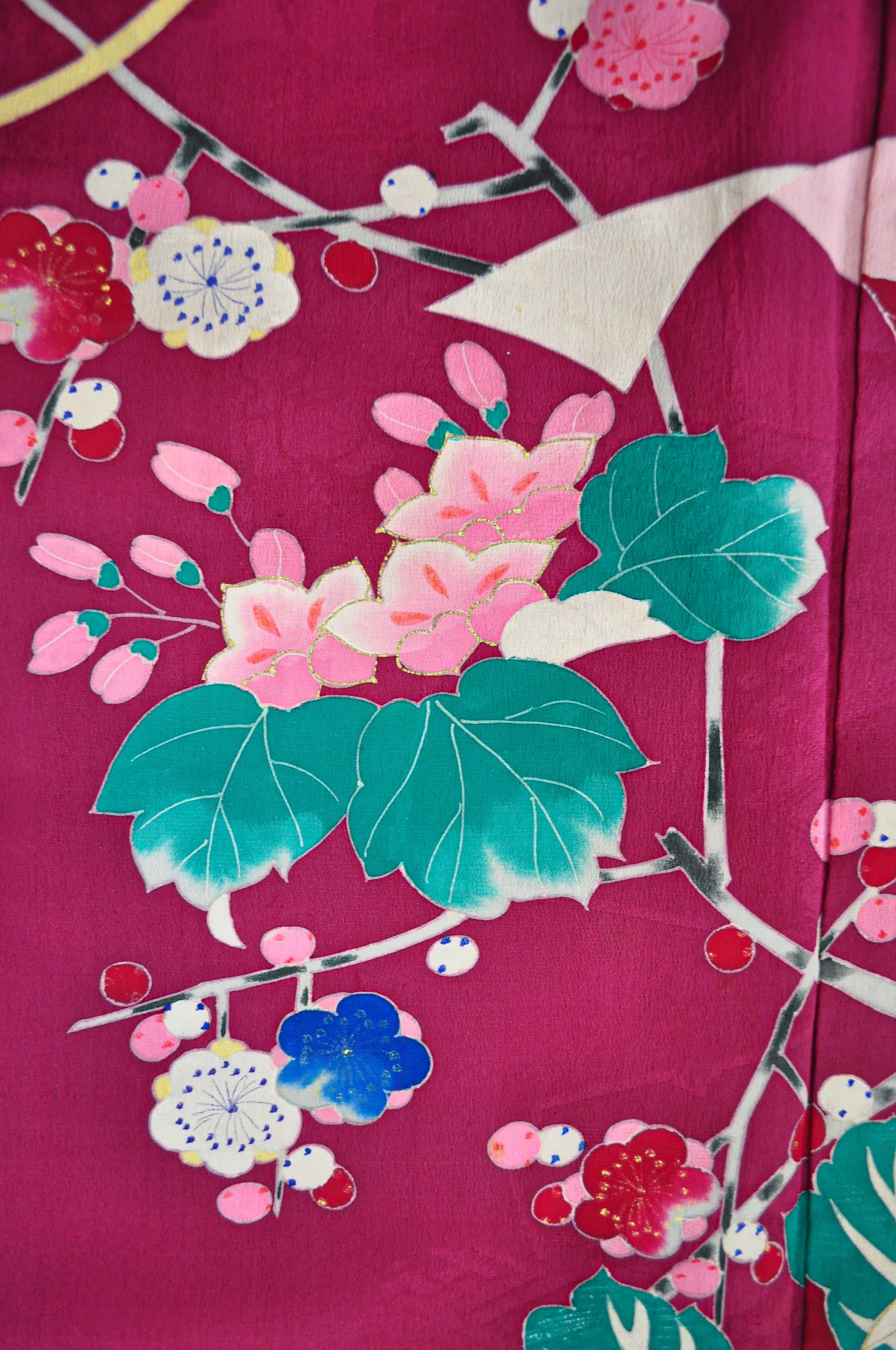 Azalea 40s Semi Antique Textured Silk Kimono Robe