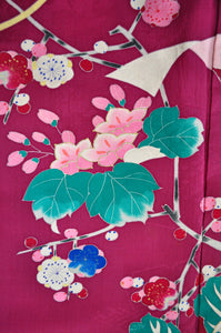 Azalea 40s Semi Antique Textured Silk Kimono Robe